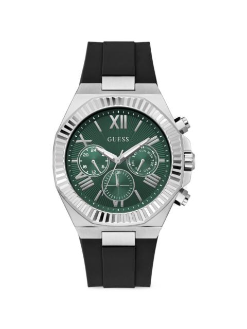 GUESS USA 44mm silicone multifunction watch