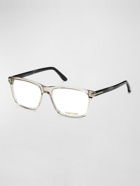 TOM FORD Blue Blocking Two-Tone Acetate Square Glasses