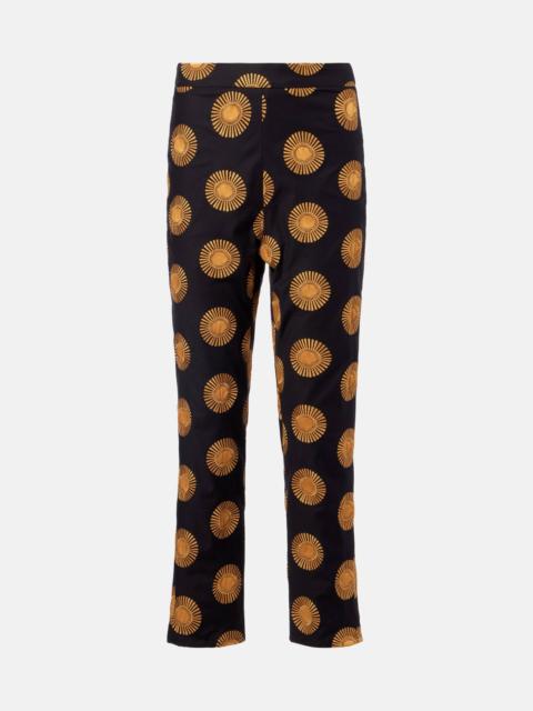 CALA de la CRUZ Isola printed cotton-blend straight pants