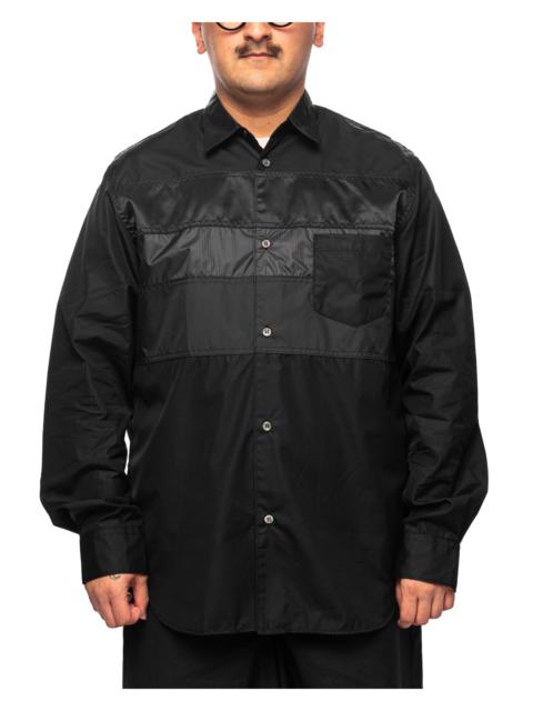 Men's Shirt Black Multi Fabric Mix HL-B001-051