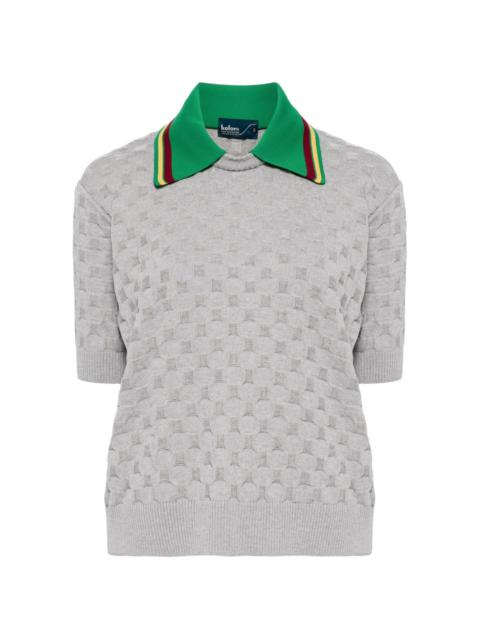 geometric knitted polo shirt