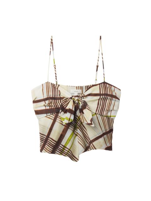 A.L.C. Hailey Plaid Cotton Tie Front Top