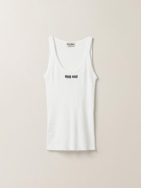 Miu Miu Cotton knit tank top