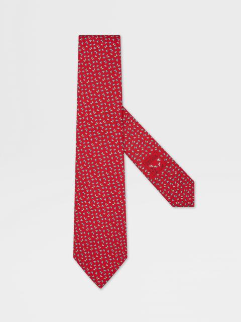 ZEGNA RED SILK TIE