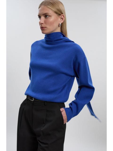 KAREN MILLEN Wool Blend Scarf Neck Jumper