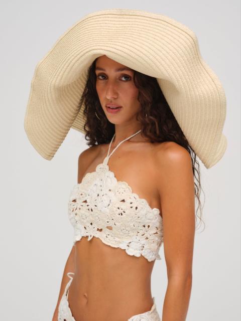 For Love & Lemons Floral Crochet Coverup Top