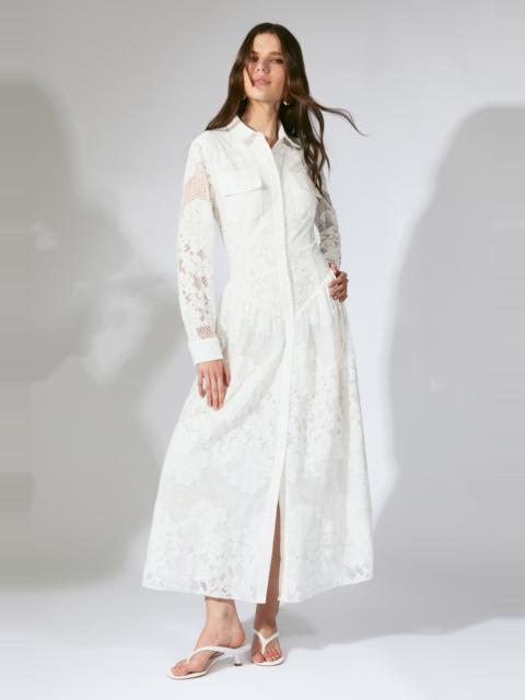 BARDOT Agatha Lace Shirt Dress In Ivory