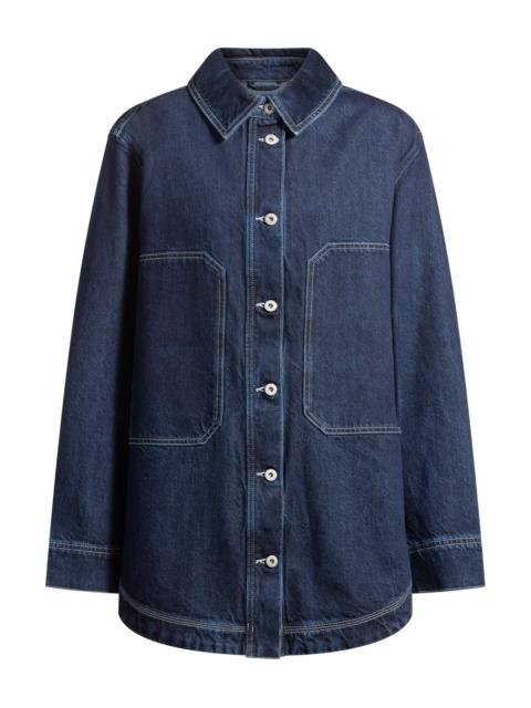 HUGO OVERSIZE-FIT DENIM JACKET WITH CONTRAST STITCHING