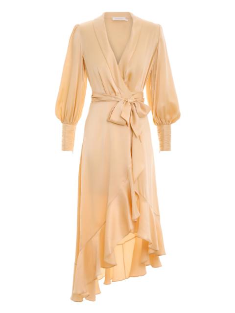 SILK WRAP MIDI DRESS