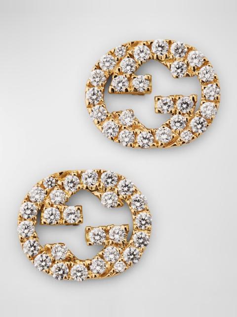 GUCCI Diamond Interlocking G Stud Earrings