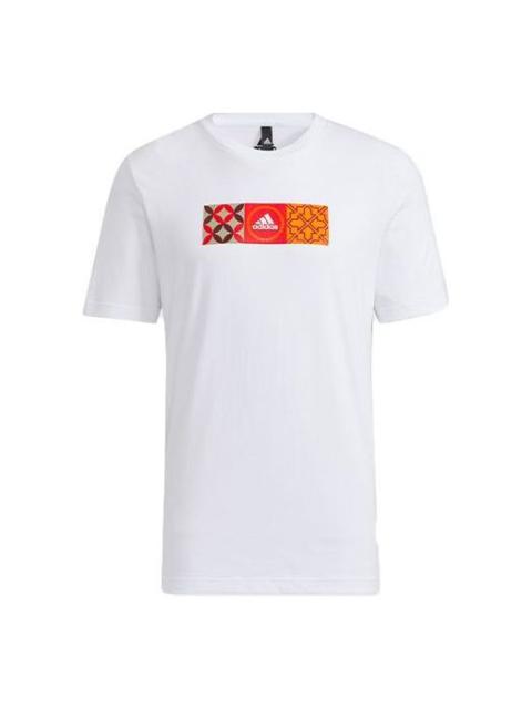 adidas adidas Cny Gfx Tee limited Logo Printing Sports Round Neck Short Sleeve White HI3291