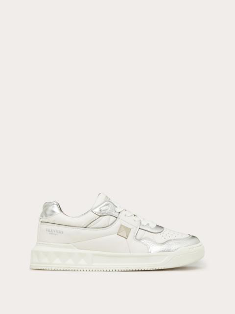 Valentino ONE STUD LOW-TOP NAPPA SNEAKER WITH METALLIC DETAILS