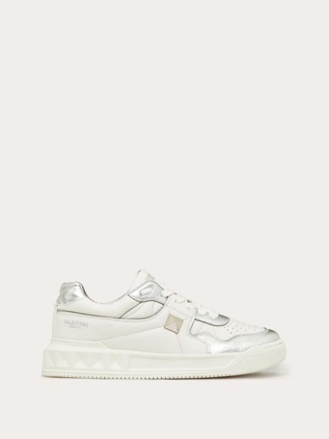 ONE STUD LOW-TOP NAPPA SNEAKER WITH METALLIC DETAILS