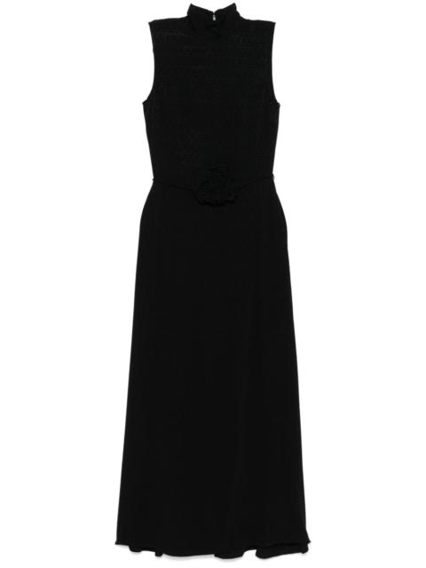 ROTATE floral-appliqué maxi dress