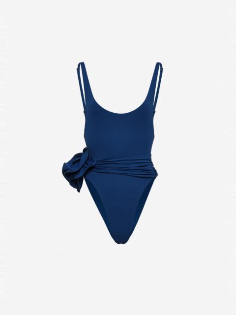 MAGDA BUTRYM Flower scoop neck swimsuit in blue