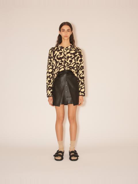 DANIJA - Mini knitted front sarong style skirt - Black