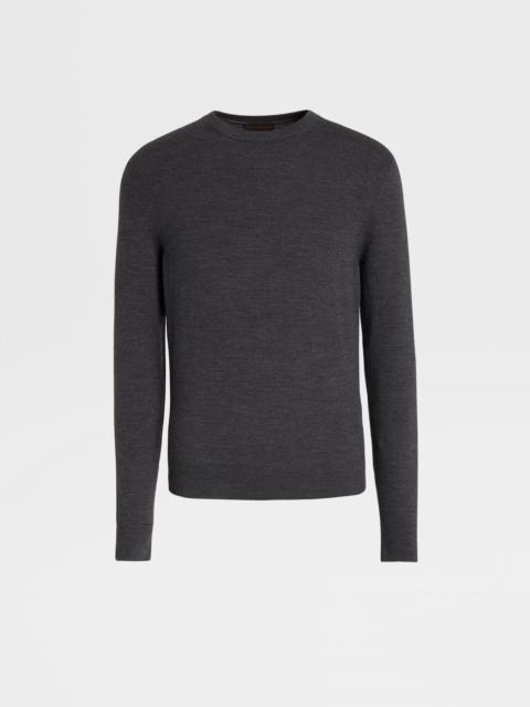 ZEGNA DARK GREY 12MILMIL12 WOOL CREWNECK