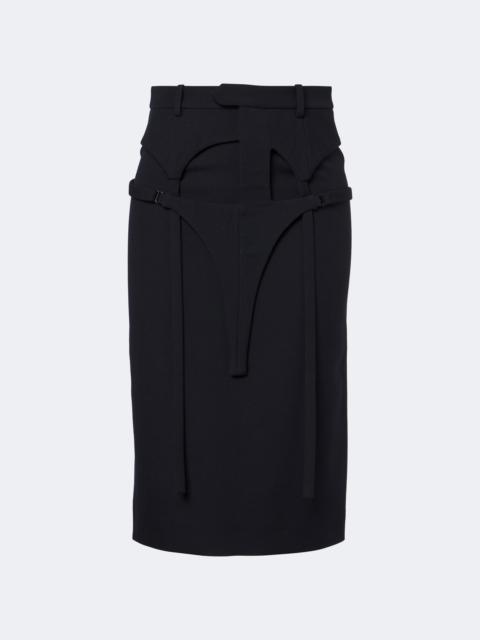 Jean Paul Gaultier Layered virgin wool pencil skirt
