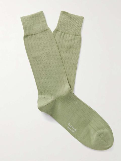 Paul Smith Ribbed Cotton-Blend Socks