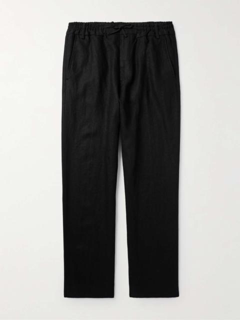 NN07 Luther 1453 Straight-Leg Linen Drawstring Trousers