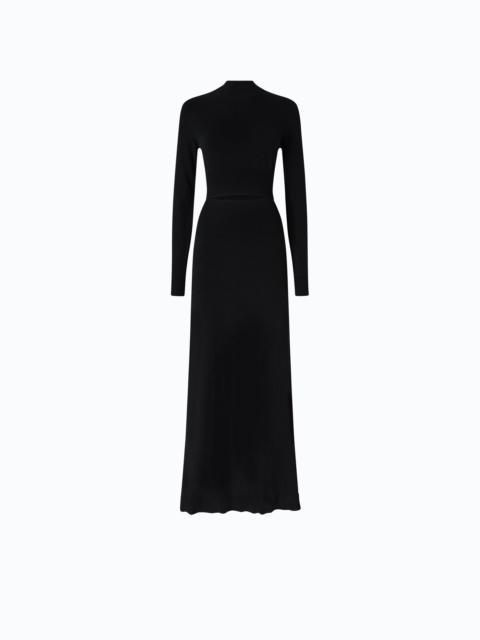 PINKO LONG WOOL-BLEND DRESS WITH CUT-OUT