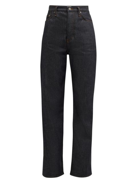 TOTEME Women's Twisted Seam High-Rise Jeans - Black
