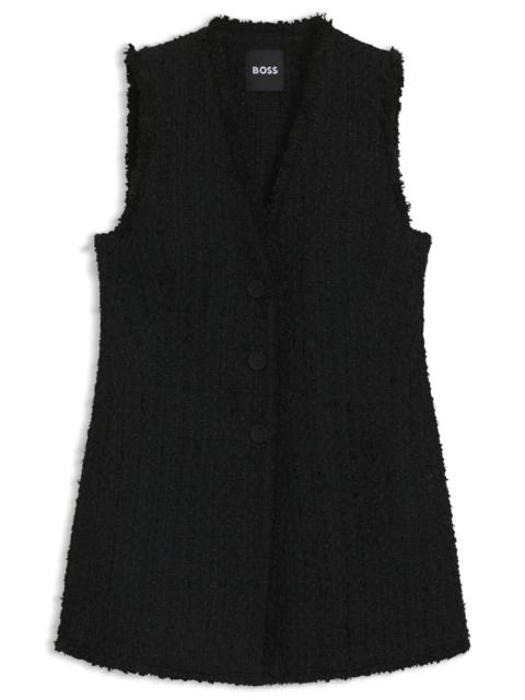 BOSS SLEEVELESS REGULAR-FIT BLAZER IN VELVET TWEED
