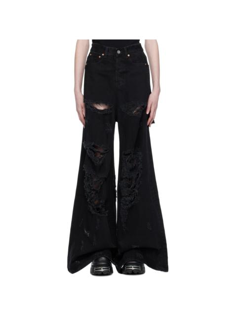 VETEMENTS Black Distressed Jeans