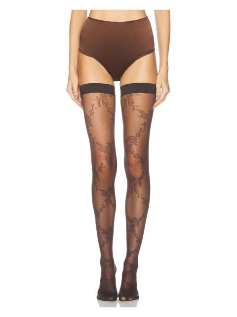 Wolford Floral Lace Stay-Up Tights