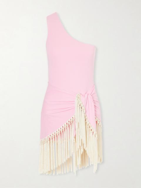 Taller Marmo Yacare Swimsuit And Fringed Pareo Set
