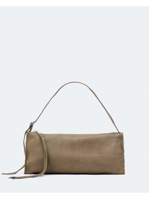 ALLSAINTS SILOH PINKED-EDGE LEATHER SHOULDER BAG