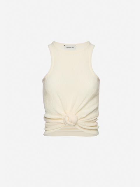 MAGDA BUTRYM Crepe knotted tank top in cream