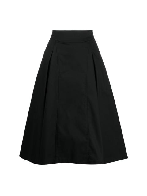box-pleat A-line midi skirt