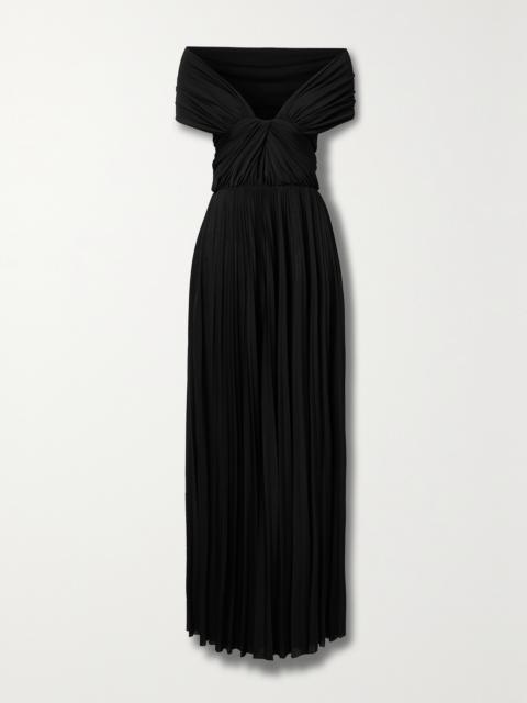 BRANDON MAXWELL Off-the-shoulder Draped Jersey Maxi Dress