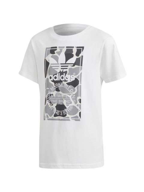 adidas Camo Trefoil Tee GS "White / Multicolor" DH2708