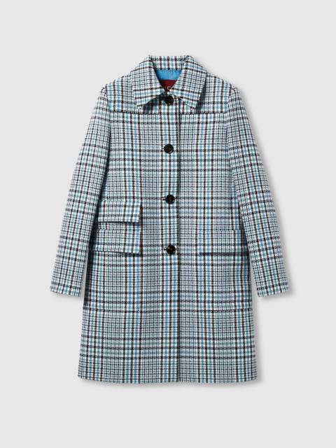 GUCCI Check wool crêpe coat