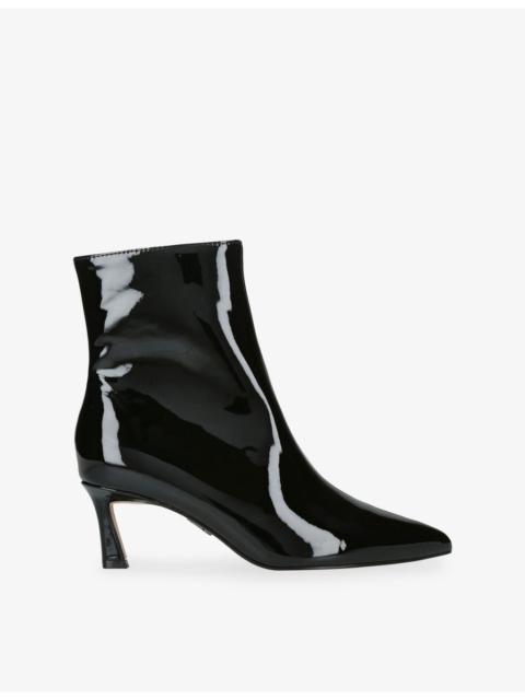 STEVE MADDEN Lulah Patent-Leather Heeled Ankle Boots