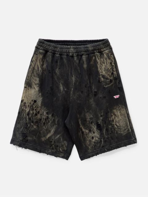 Diesel P-CROWN-N2 DISTRESSED SHORTS WITH MARBLED EFFECT