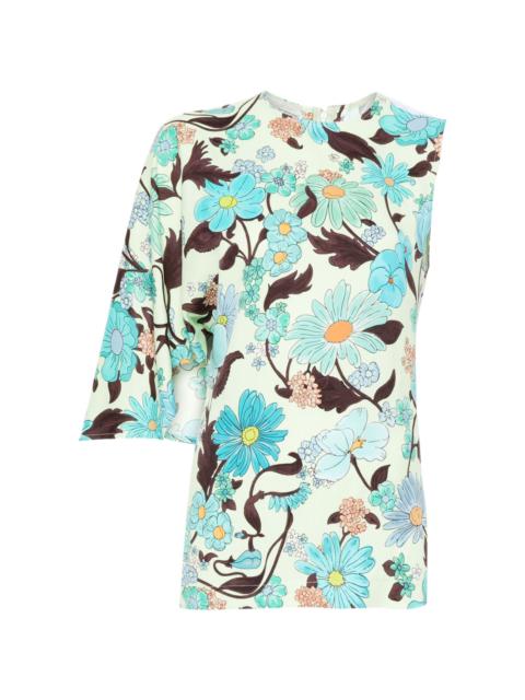 Garden-print blouse