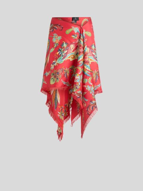 Etro SILK COVER-UP PAREO WITH PAISLEY FOLIAGE MOTIF