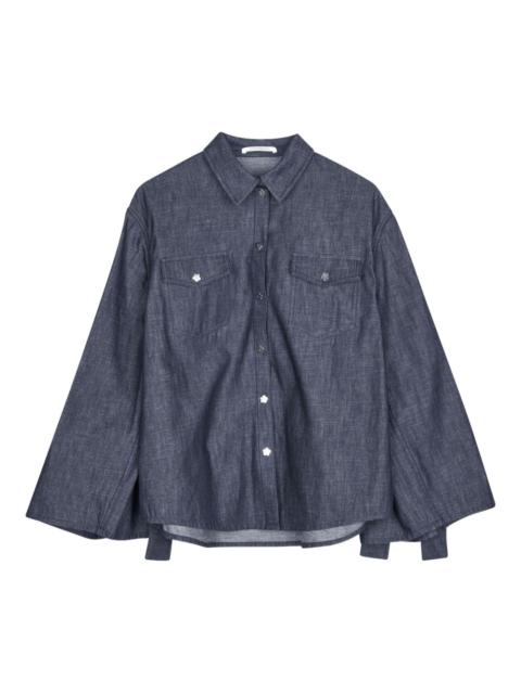 CECILIE BAHNSEN Coral bow-embellishment denim shirt