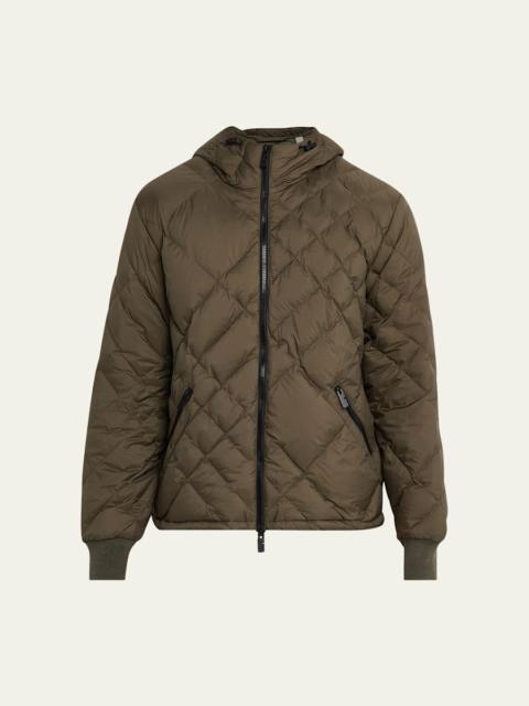 Burberry Men's Doversgreen Check Stitch Hooded Nylon Puffer Jacket