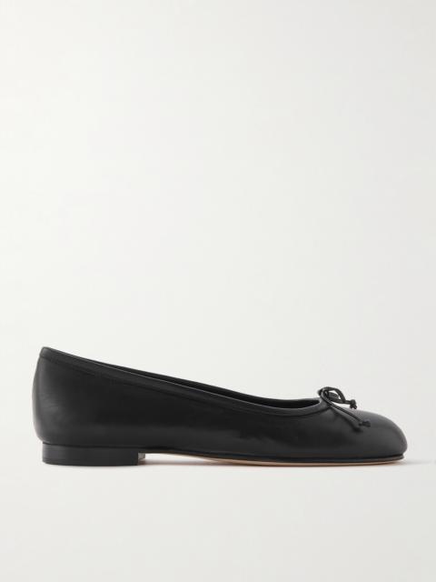 Manolo Blahnik Veralli Bow-detailed Leather Ballet Flats