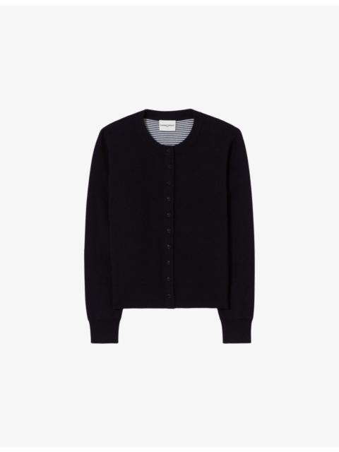Claudie Pierlot Round-Neck Knitted Wool-Blend Cardigan