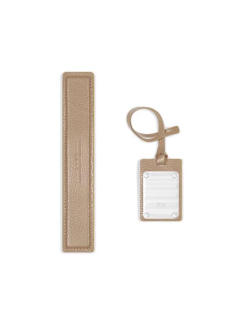 FPM Milano shimmer metal leather address tag