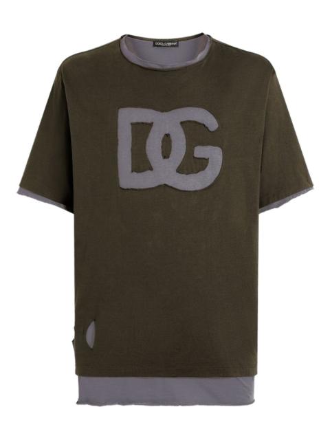 Dolce & Gabbana logo-applique layered T-shirt