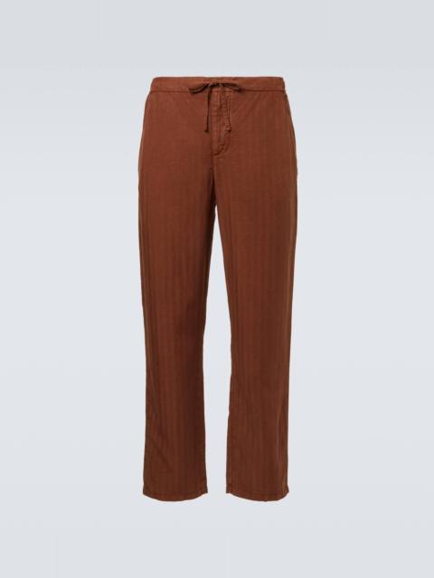 FRESCOBOL CARIOCA Mendes herringbone straight pants