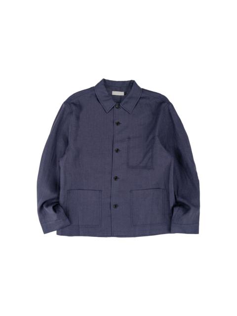 AMOMENTO Linen Pocket Jacket Blue