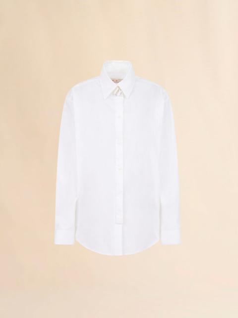 Marni WHITE POPLIN SHIRT WITH D-RING NECK STRAP