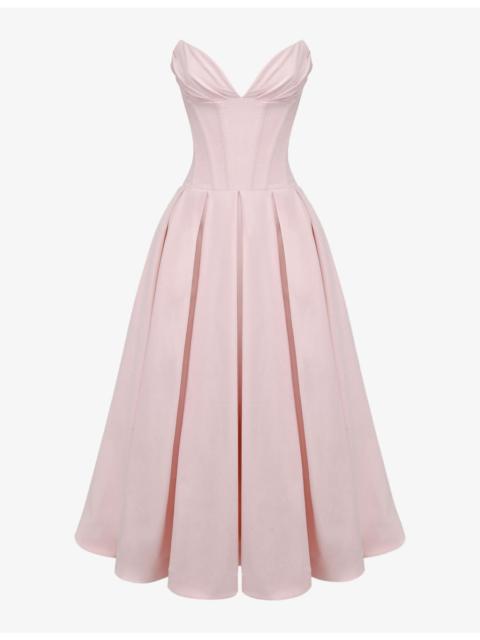House of CB Lady plunge-neck stretch-cotton midi dress